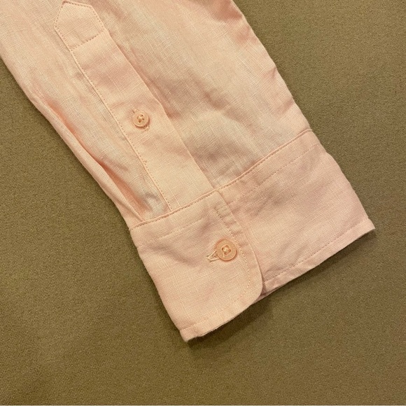 Ralph Lauren Black Label Ruffle Linen Button Down Top Size XL - Picture 6 of 10